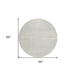 Homeroots 3' Beige Brown Ivory Striped Washable Area Rug - Durable Indoor Outdoor Accent For Any Space 8' Round Polyester 593284