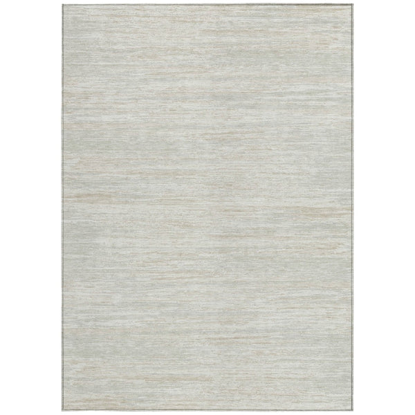 Homeroots 3' Beige Brown Ivory Striped Washable Area Rug - Durable Indoor Outdoor Accent For Any Space 9' X 12' Polyester 593286