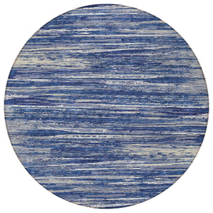 Homeroots 3' Beige Brown Ivory Striped Washable Area Rug - Durable Indoor Outdoor Accent For Any Space 8' Round Polyester 593290