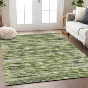 Homeroots 3' Beige Brown Ivory Striped Washable Area Rug - Durable Indoor Outdoor Accent For Any Space 3' X 5' Polyester 593294