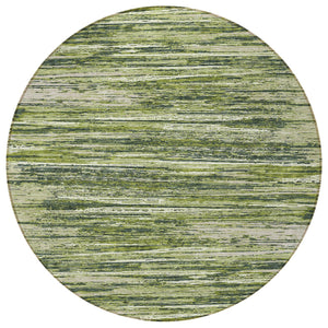 Homeroots 3' Beige Brown Ivory Striped Washable Area Rug - Durable Indoor Outdoor Accent For Any Space 8' Round Polyester 593296
