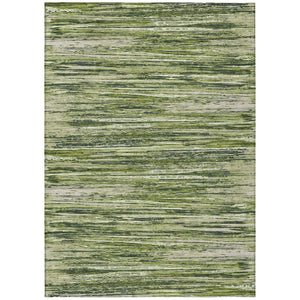 HomeRoots 9' Olive Green and Ivory Striped Area Rug - Durable, Washable Design for Indoor and Outdoor Spaces 9' X 12' 593298