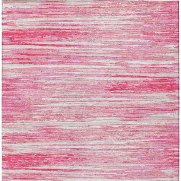 Homeroots 3' Beige Brown Ivory Striped Washable Area Rug - Durable Indoor Outdoor Accent For Any Space 8' X 10' Polyester 593303