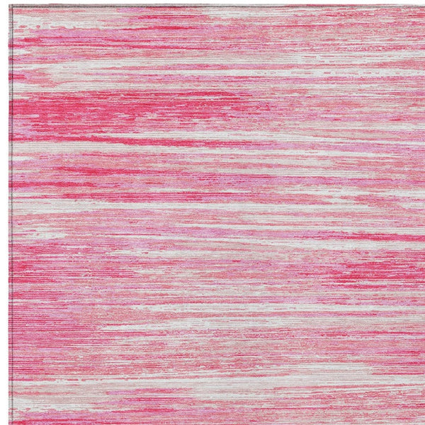 Homeroots 3' Beige Brown Ivory Striped Washable Area Rug - Durable Indoor Outdoor Accent For Any Space 8' X 10' Polyester 593303