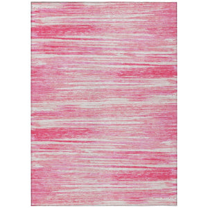 HomeRoots 9' Pink and Ivory Striped Area Rug - Durable, Washable Design for Indoor and Outdoor Spaces 9' X 12' 593304
