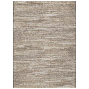 HomeRoots 9' Stylish Taupe Gray and Ivory Striped Washable Area Rug for Indoor and Outdoor Use, Easy Care 9' X 12' 593310