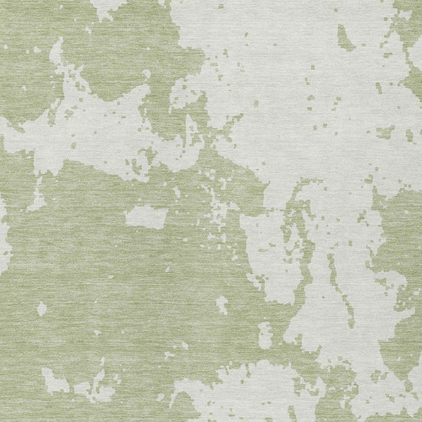 Homeroots 3' Artichoke Green Abstract Washable Indoor Outdoor Area Rug - Stylish, Durable, And Easy To Clean 3' X 5' Polyester 593312