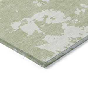 Homeroots 3' Artichoke Green Abstract Washable Indoor Outdoor Area Rug - Stylish, Durable, And Easy To Clean 9' X 12' Polyester 593316