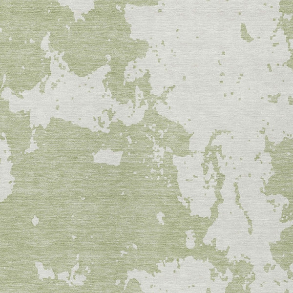 Homeroots 3' Artichoke Green Abstract Washable Indoor Outdoor Area Rug - Stylish, Durable, And Easy To Clean 9' X 12' Polyester 593316