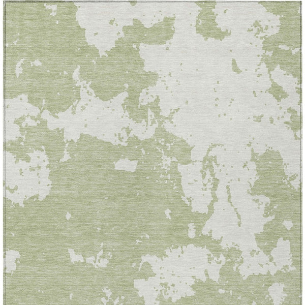 Homeroots 3' Artichoke Green Abstract Washable Indoor Outdoor Area Rug - Stylish, Durable, And Easy To Clean 10' X 14' Polyester 593317