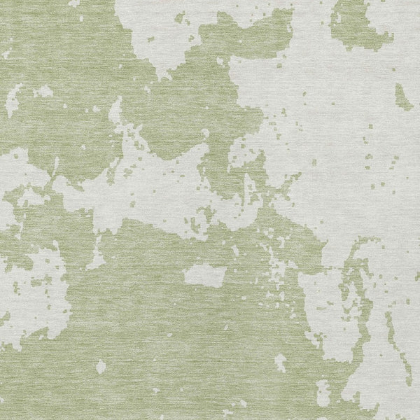 Homeroots 3' Artichoke Green Abstract Washable Indoor Outdoor Area Rug - Stylish, Durable, And Easy To Clean 10' X 14' Polyester 593317