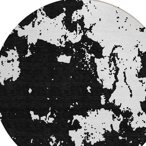 Homeroots 3' Artichoke Green Abstract Washable Indoor Outdoor Area Rug - Stylish, Durable, And Easy To Clean 8' Round Polyester 593326