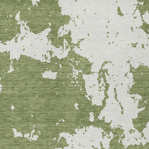 Homeroots 3' Artichoke Green Abstract Washable Indoor Outdoor Area Rug - Stylish, Durable, And Easy To Clean 3' X 5' Polyester 593336