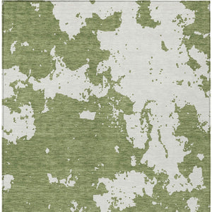 Homeroots 3' Artichoke Green Abstract Washable Indoor Outdoor Area Rug - Stylish, Durable, And Easy To Clean 9' X 12' Polyester 593340