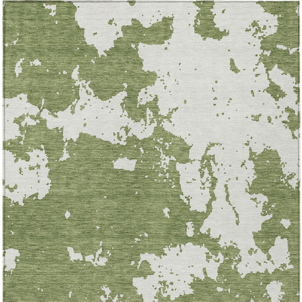 Homeroots 3' Artichoke Green Abstract Washable Indoor Outdoor Area Rug - Stylish, Durable, And Easy To Clean 9' X 12' Polyester 593340