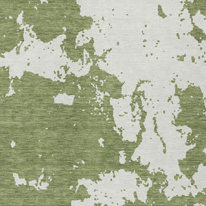 Homeroots 3' Artichoke Green Abstract Washable Indoor Outdoor Area Rug - Stylish, Durable, And Easy To Clean 9' X 12' Polyester 593340