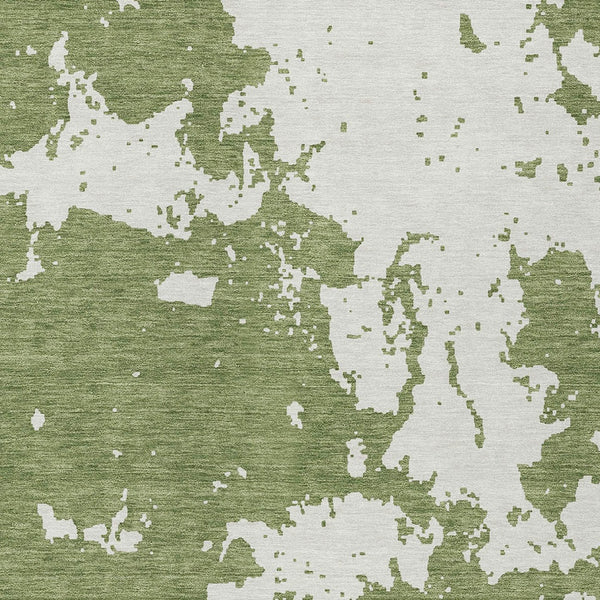 Homeroots 3' Artichoke Green Abstract Washable Indoor Outdoor Area Rug - Stylish, Durable, And Easy To Clean 9' X 12' Polyester 593340