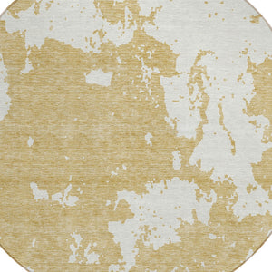 Homeroots 3' Artichoke Green Abstract Washable Indoor Outdoor Area Rug - Stylish, Durable, And Easy To Clean 8' Round Polyester 593344