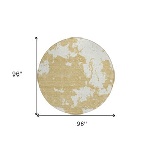 Homeroots 3' Artichoke Green Abstract Washable Indoor Outdoor Area Rug - Stylish, Durable, And Easy To Clean 8' Round Polyester 593344