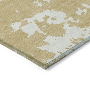 Homeroots 3' Artichoke Green Abstract Washable Indoor Outdoor Area Rug - Stylish, Durable, And Easy To Clean 9' X 12' Polyester 593346