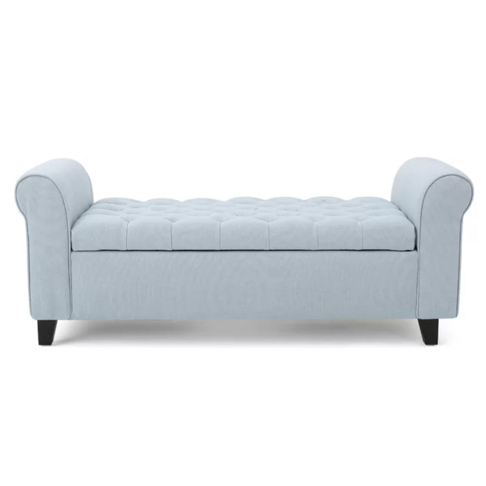 English Elm Ottomans Tufted Storage Bench with Rolled Arms for Living Room or Bedroom Entryway 59335.00LSKY