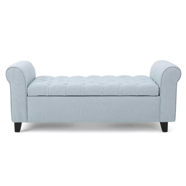English Elm Ottomans Tufted Storage Bench with Rolled Arms for Living Room or Bedroom Entryway 59335.00LSKY