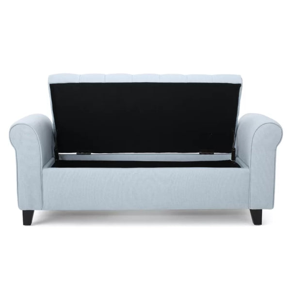 English Elm Ottomans Tufted Storage Bench with Rolled Arms for Living Room or Bedroom Entryway 59335.00LSKY