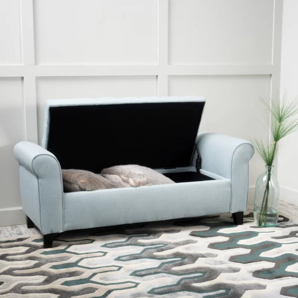 English Elm Ottomans Tufted Storage Bench with Rolled Arms for Living Room or Bedroom Entryway 59335.00LSKY
