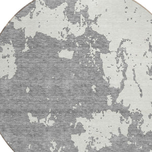 Homeroots 3' Artichoke Green Abstract Washable Indoor Outdoor Area Rug - Stylish, Durable, And Easy To Clean 8' Round Polyester 593350