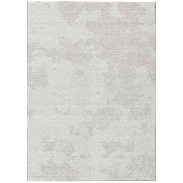 HomeRoots 5' Abstract Ivory and Gray Washable Rug - Versatile Indoor/Outdoor Durable Design for Any Space 5' X 8' 593355