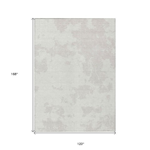 Homeroots 3' Artichoke Green Abstract Washable Indoor Outdoor Area Rug - Stylish, Durable, And Easy To Clean 10' X 14' Polyester 593359