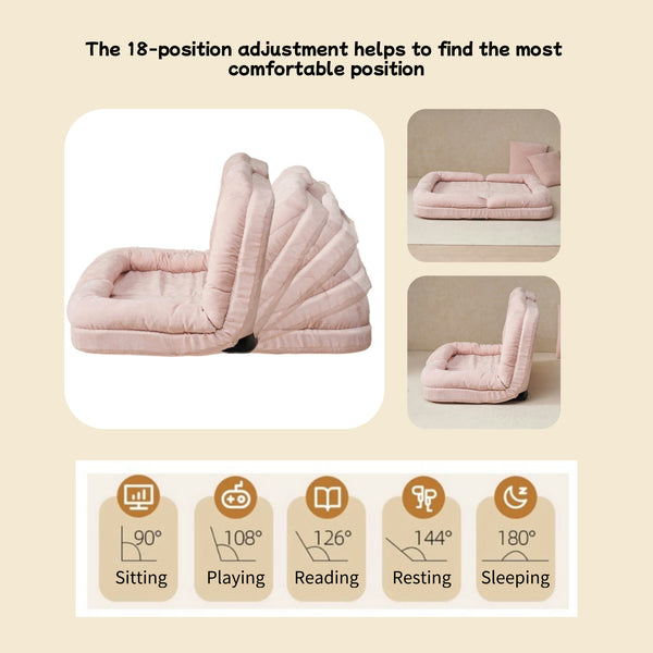 English Elm Convertible Fold-Out Double Sofa Bed with Thick Cushioning, Adjustable Backrest & Space-Saving Design Pink W244S00003