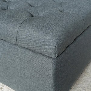 English Elm Glouster Tufted Storage Ottoman Wide Diamond Stitch Upholstered Living Room Bench 59337.00DGY