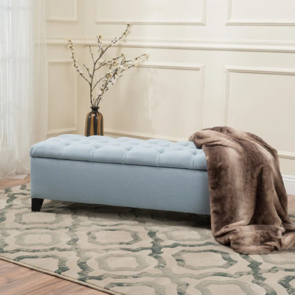 English Elm Glouster Tufted Storage Ottoman Bench with Diamond Stitch Lid for Bedroom or Living Room 59337.00LSKY