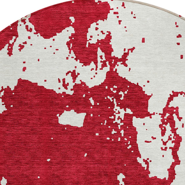 Homeroots 3' Artichoke Green Abstract Washable Indoor Outdoor Area Rug - Stylish, Durable, And Easy To Clean 8' Round Polyester 593374