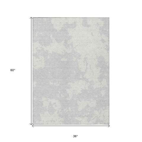 Homeroots 3' Artichoke Green Abstract Washable Indoor Outdoor Area Rug - Stylish, Durable, And Easy To Clean 3' X 5' Polyester 593384