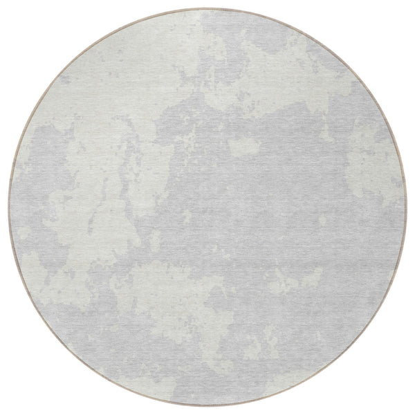 Homeroots 3' Artichoke Green Abstract Washable Indoor Outdoor Area Rug - Stylish, Durable, And Easy To Clean 8' Round Polyester 593386