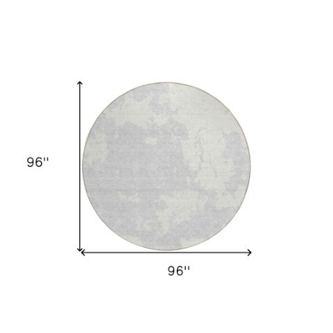 Homeroots 3' Artichoke Green Abstract Washable Indoor Outdoor Area Rug - Stylish, Durable, And Easy To Clean 8' Round Polyester 593386