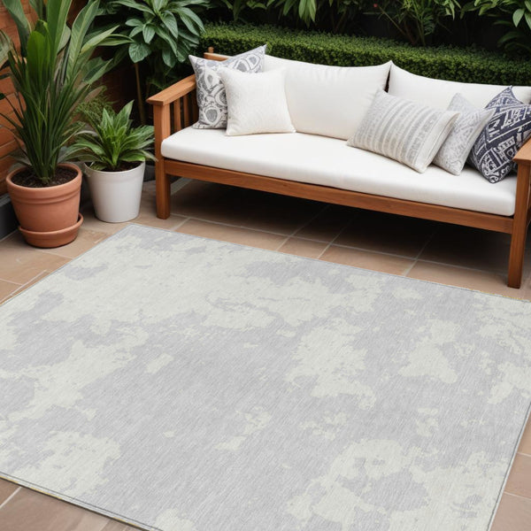 Homeroots 3' Artichoke Green Abstract Washable Indoor Outdoor Area Rug - Stylish, Durable, And Easy To Clean 9' X 12' Polyester 593388
