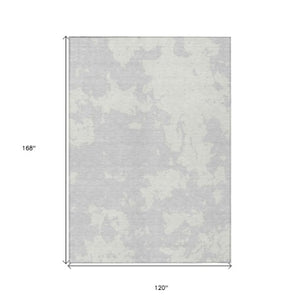 Homeroots 3' Artichoke Green Abstract Washable Indoor Outdoor Area Rug - Stylish, Durable, And Easy To Clean 10' X 14' Polyester 593389