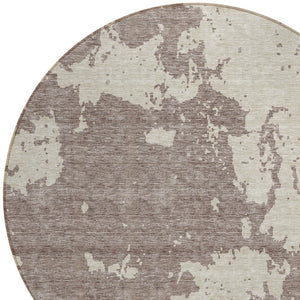 Homeroots 3' Artichoke Green Abstract Washable Indoor Outdoor Area Rug - Stylish, Durable, And Easy To Clean 8' Round Polyester 593398