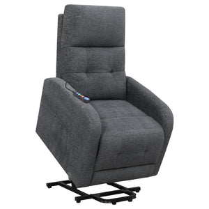 English Elm Lyle Charcoal Power Lift Massage Chair with Heat, USB Remote, Gel Memory Foam & Dual Storage Pockets B062P333409