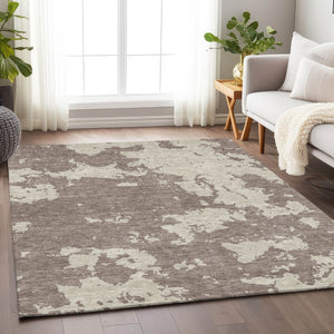 Homeroots 3' Artichoke Green Abstract Washable Indoor Outdoor Area Rug - Stylish, Durable, And Easy To Clean 9' X 12' Polyester 593400