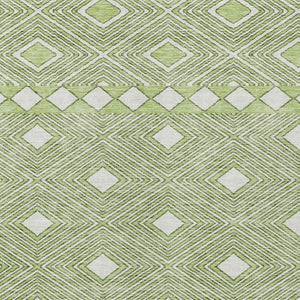 Homeroots 3' Artichoke Green Geometric Indoor Outdoor Area Rug - Durable, Washable, Stylish For Any Space 9' X 12' Polyester 593406