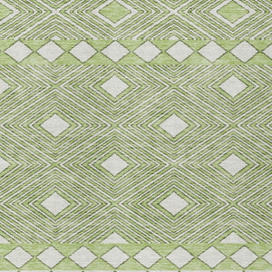 Homeroots 3' Artichoke Green Geometric Indoor Outdoor Area Rug - Durable, Washable, Stylish For Any Space 10' X 14' Polyester 593407