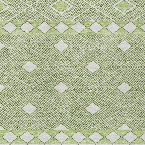 Homeroots 3' Artichoke Green Geometric Indoor Outdoor Area Rug - Durable, Washable, Stylish For Any Space 10' X 14' Polyester 593407