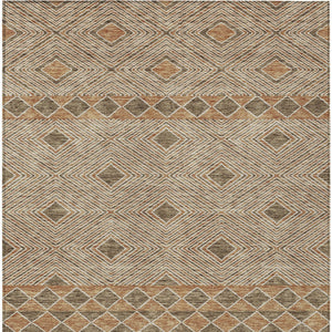 Homeroots 3' Artichoke Green Geometric Indoor Outdoor Area Rug - Durable, Washable, Stylish For Any Space 3' X 5' Polyester 593414