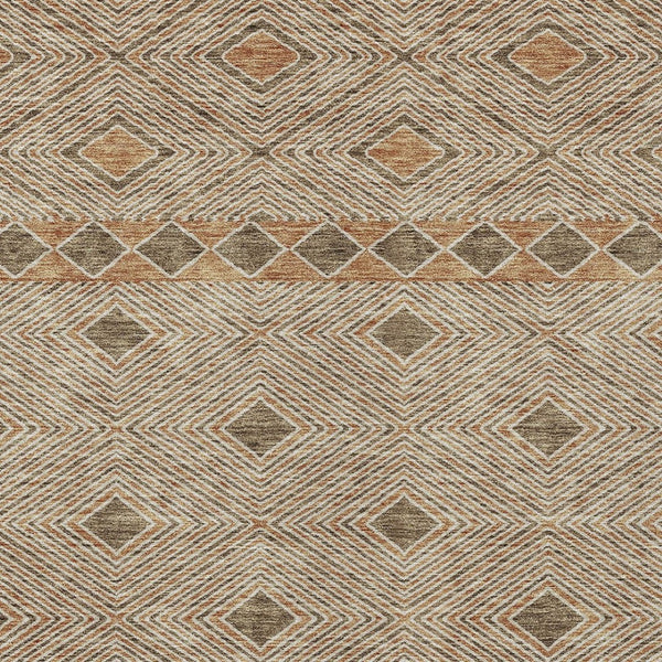 Homeroots 3' Artichoke Green Geometric Indoor Outdoor Area Rug - Durable, Washable, Stylish For Any Space 5' X 8' Polyester 593415