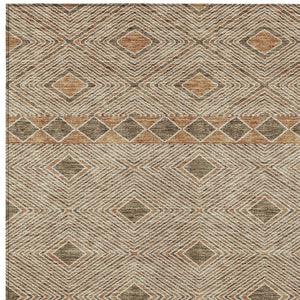 Homeroots 3' Artichoke Green Geometric Indoor Outdoor Area Rug - Durable, Washable, Stylish For Any Space 9' X 12' Polyester 593418