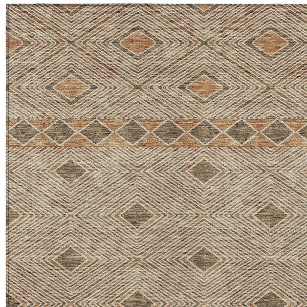 Homeroots 3' Artichoke Green Geometric Indoor Outdoor Area Rug - Durable, Washable, Stylish For Any Space 9' X 12' Polyester 593418